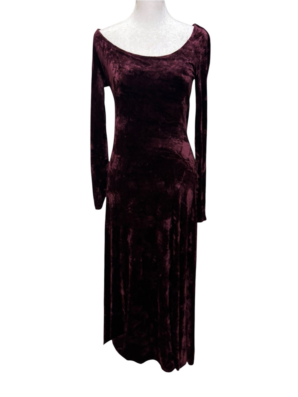 Katherine Conover vintage burgundy crushed velvet maxi dress ✨